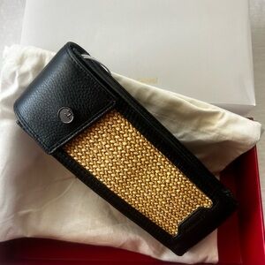 Hammitt Black and Tan Leather sunny carrier Woven Case